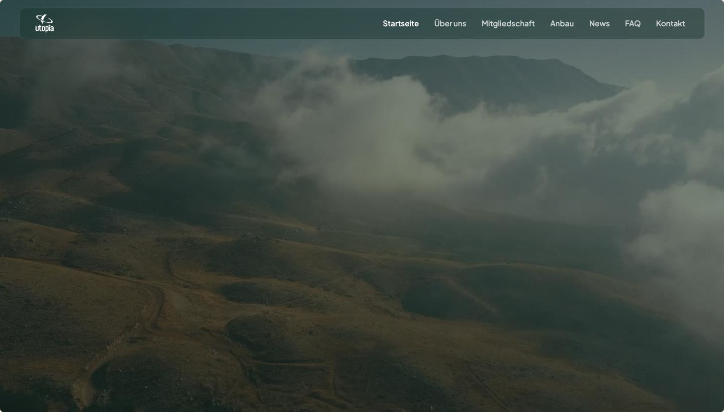 La homepage originale di Utopia CSC con paesaggio montano